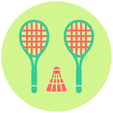 Badminton simgesi, vektör illüstrasyonu