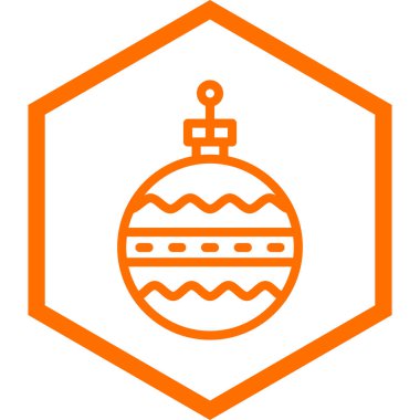 Noel topu ikonu vektör illüstrasyonu