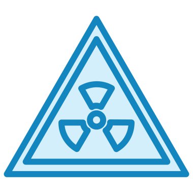 Beyaz arkaplanda radyasyon uyarı simgesi izole edildi.