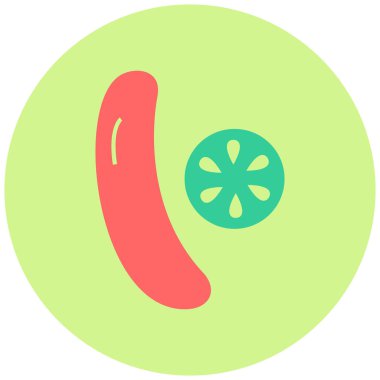 Salatalık düz vektör simgesi