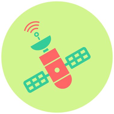 Uzay İstasyonu. Web simgesi basit illüstrasyon