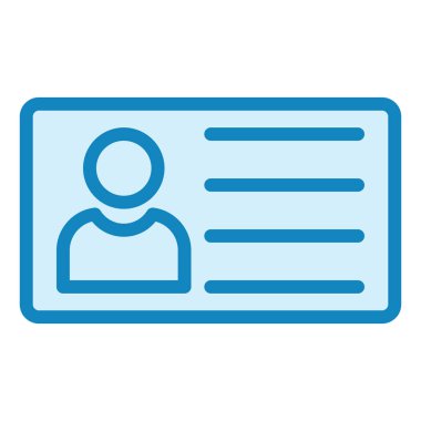 Kimlik kartı simgesi, vektör illüstrasyonu