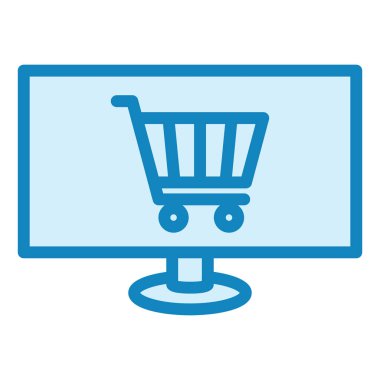 Çevrimiçi Dükkan simgesi, vektör illüstrasyonu