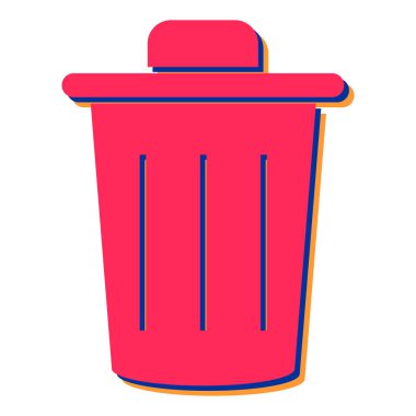 Çöp kutusu simgesi. Web tasarımı için su vektörü simgelerinin düz çizimi