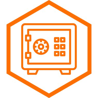 Banka kasası ikonu. Düz dizayn. vektör illüstrasyonu.