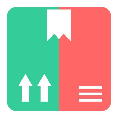 Bir kutu simgesinin vektör illüstrasyonu