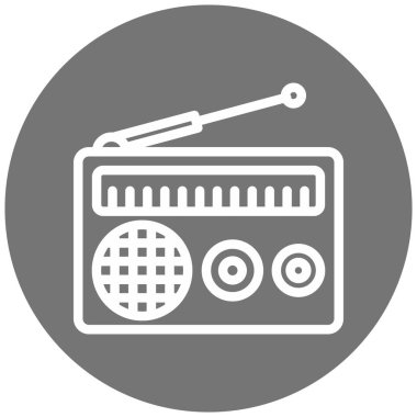 Radyo. Web simgesi basit illüstrasyon