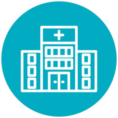 Hastane binası ikon vektör illüstrasyonu