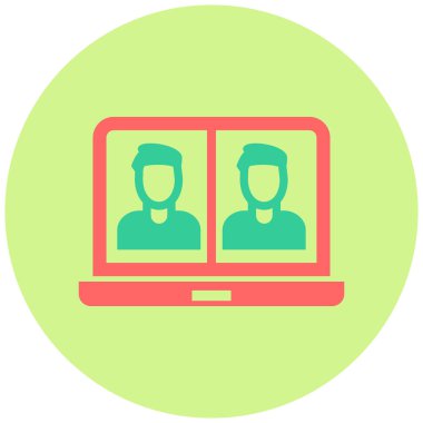 Toplantı. Web simgesi basit illüstrasyon