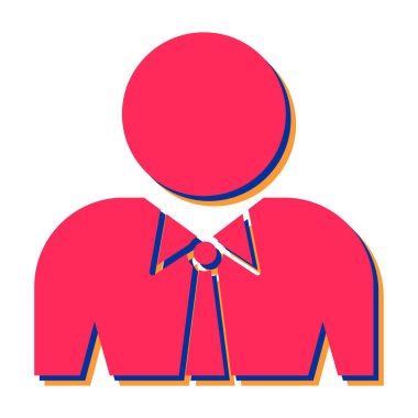 Kırmızı madalyalı adam, vektör illüstrasyonu.