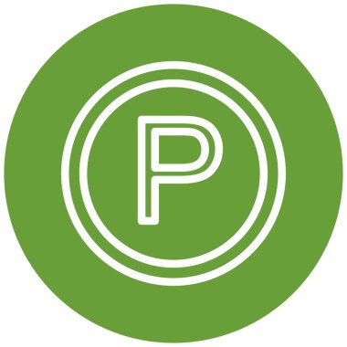 Park ediyor. Web simgesi basit illüstrasyon