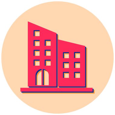 Bina. Web simgesi basit illüstrasyon