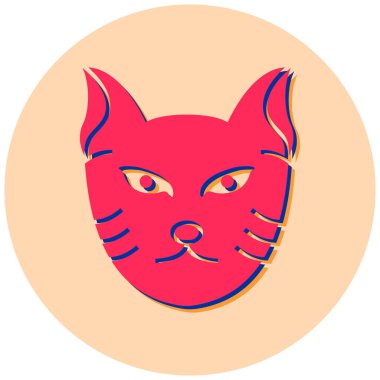 Kedi. Web simgesi basit illüstrasyon