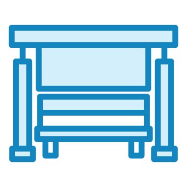 Otobüs Durağı Modern ikon vektör illüstrasyonu  