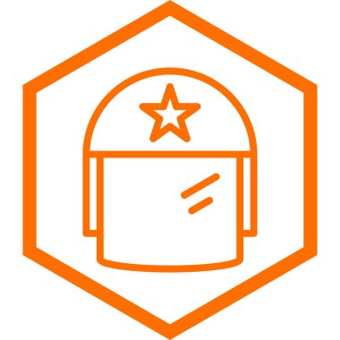 Askeri Miğfer. Basit illüstrasyon