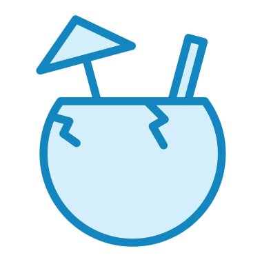 Kokteyl ikonu vektörü. İnce çizgi işareti. İzole edilmiş kontür sembolü gösterimi