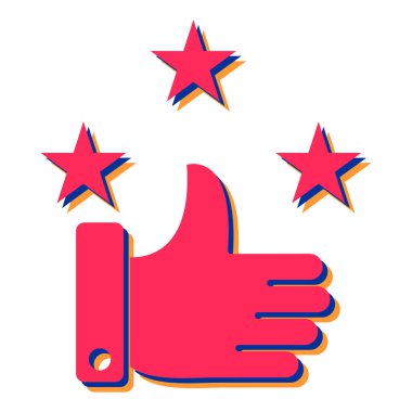 Yıldız ikonuyla el ele tutuşmak. vektör illüstrasyonu