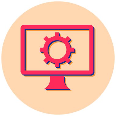 Bilgisayar. Web simgesi basit illüstrasyon