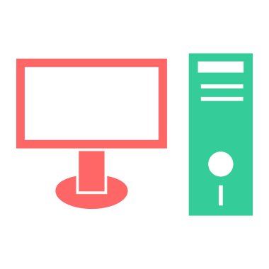 bilgisayar monitörü ikon vektör illüstrasyonu