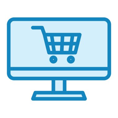 çevrimiçi alışveriş simgesi vektör illüstrasyonu