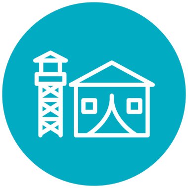 Bir bina simgesinin vektör illüstrasyonu