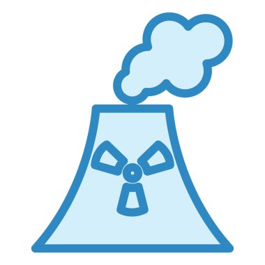 Nükleer enerji santrali ikon vektör çizimi tasarımı