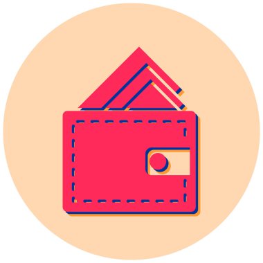 Cüzdan. Web simgesi basit illüstrasyon