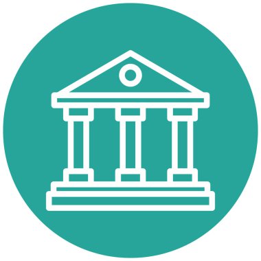 Banka binası simgesi, vektör illüstrasyonu