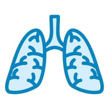 Akciğerler. Web simgesi vektör illüstrasyonu