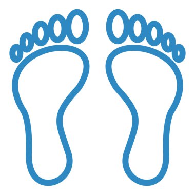 feet vektör simgesi. biçim iki renkli düz sembol, mavi ve beyaz renktir