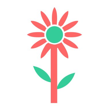 Çiçek. Web simgesi basit illüstrasyon