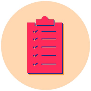 Kontrol listesi. Web simgesi basit illüstrasyon