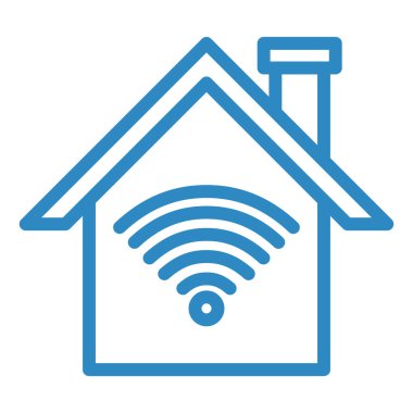 ev, ev, kablosuz internet, teknoloji, web simgesi. vektör illüstrasyonu