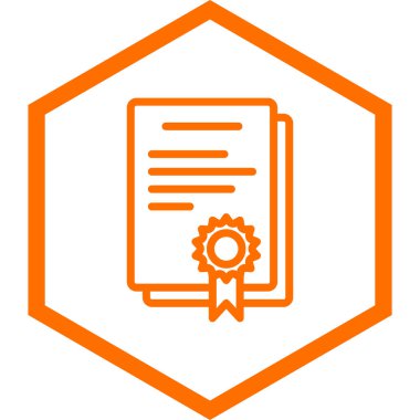 Sertifika. Web simgesi basit illüstrasyon