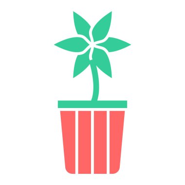 Yapraklı bitki kabı vektör illüstrasyon tasarımı