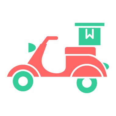 dağıtım scooter simgesi vektör illüstrasyonu