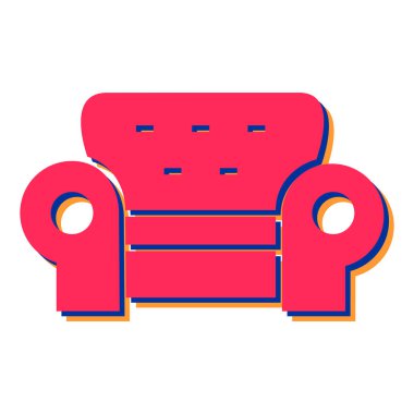 Kanepe ikonu. Ağ için kanepe vektör simgelerinin düz çizimi