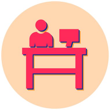 Ofis masası Basit illüstrasyon