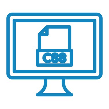 Bilgisayar ekranı ikon vektörü. İnce çizgi işareti. izole edilmiş sınır sembolü çizimi