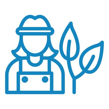 Bitki çizgisi vektör simgesine sahip bahçıvan