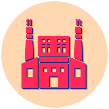 Fabrika. Web simgesi basit illüstrasyon