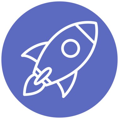 Roket. Web simgesi basit illüstrasyon