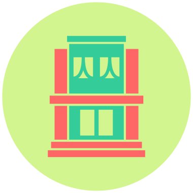 Otel binası. Web simgesi basit illüstrasyon