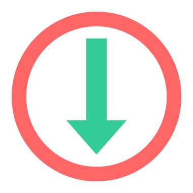 ok aşağı vektör simgesi