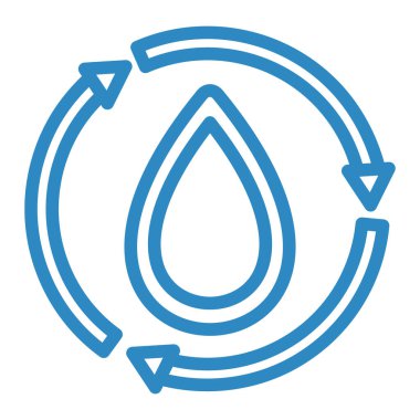 Su damlası ikon vektörü. İnce çizgi işareti. izole edilmiş sınır sembolü çizimi