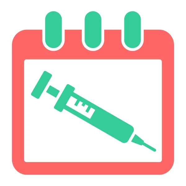 Calendário Vacinação Ícone Web Ilustração Simples — Vetor de Stock