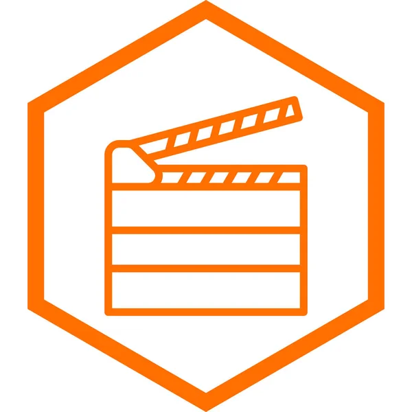 Película Clapper Icono Ilustración Plana Iconos Vectores Carretes Película Para — Archivo Imágenes Vectoriales