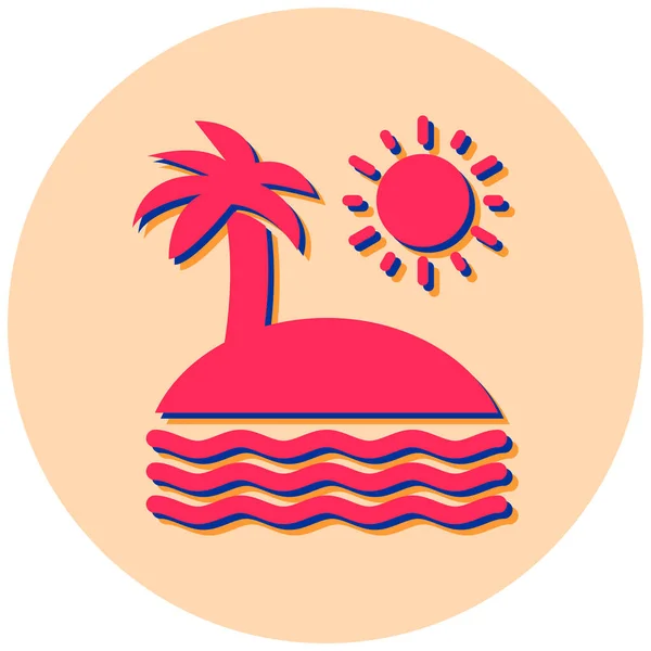 Beach Web Icon Simple Illustration — Stock Vector