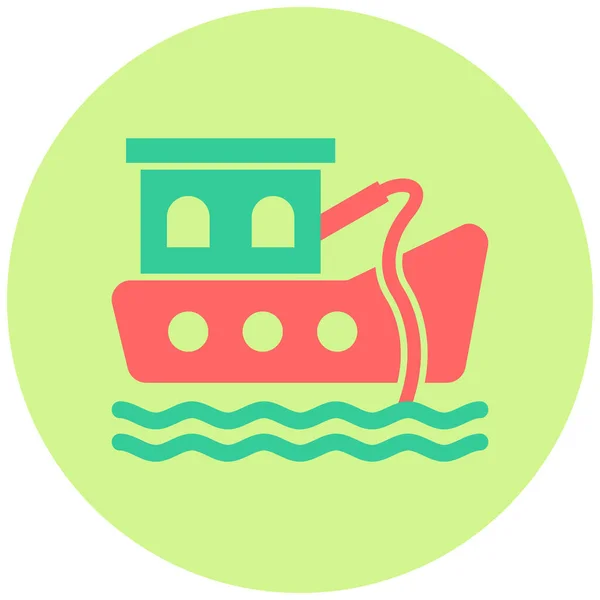 Barco Pesca Icono Web Ilustración Simple — Vector de stock