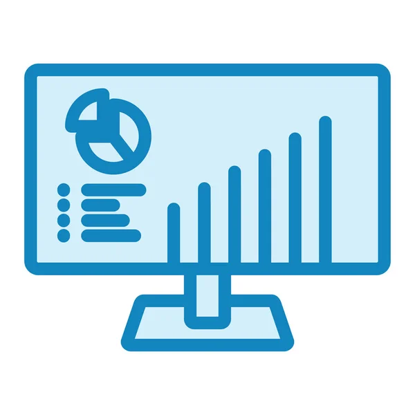 Analytics Vector Dunne Lijn Pictogram — Stockvector